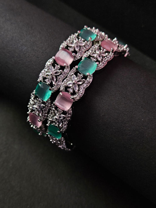 Radiant Blossom Dual-Tone Bangles