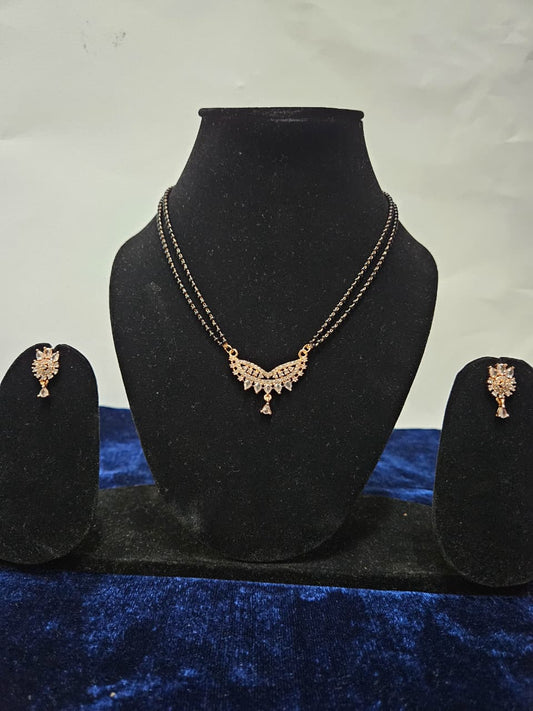 Elegant Modern Mangalsutra with Cubic Zirconia Set