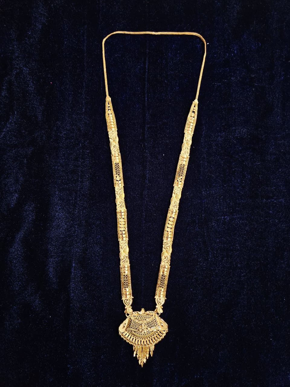 Ornate Gold Peacock Necklace with Filigree Chain