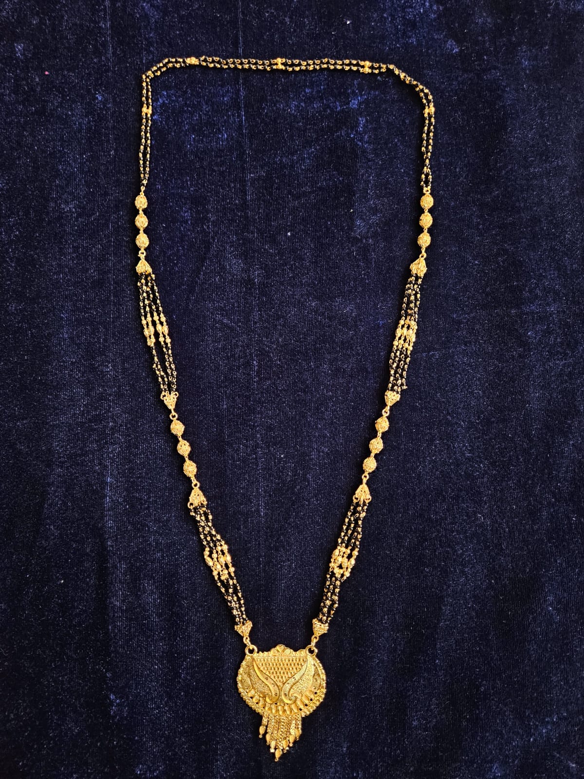 Intricate Dual-Strand Mangalsutra with Ornate Pendant