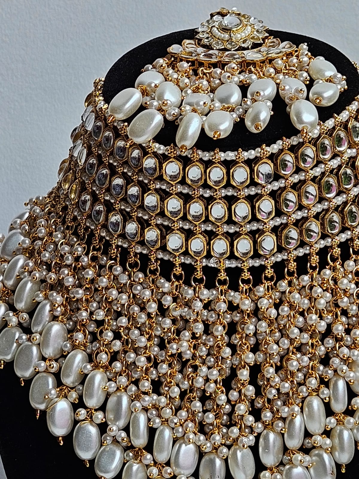 Maharani Pearl Polki Bridal Choker Set