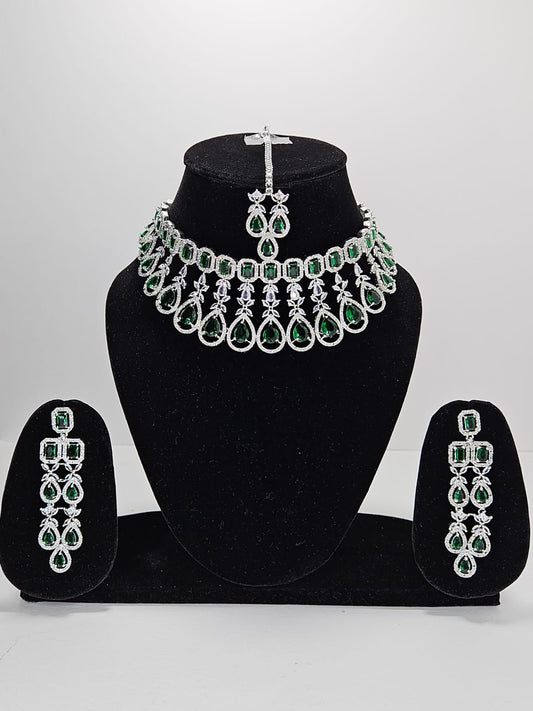 Royal Emerald Drop Bridal Set