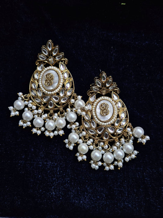 Royal Kundan & Pearl Jhumka