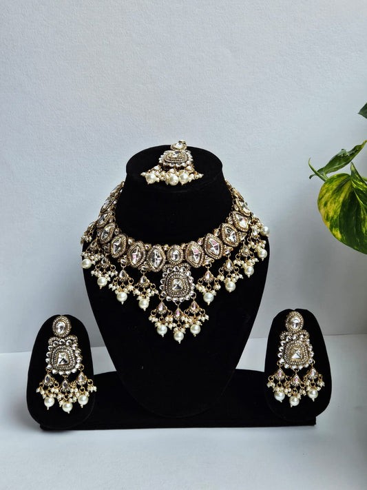 Maharani Polki Pearl Choker Set
