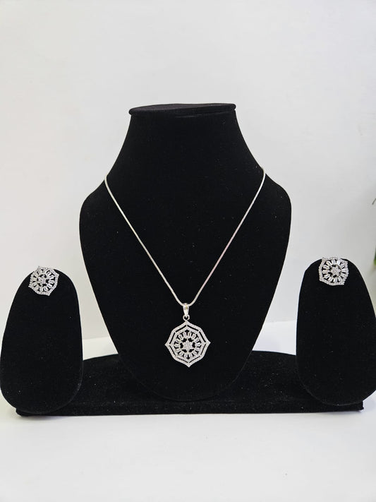 Radiant Bloom Octagon Pendant Set