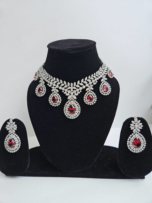 Crimson Royale Diamond Necklace Set