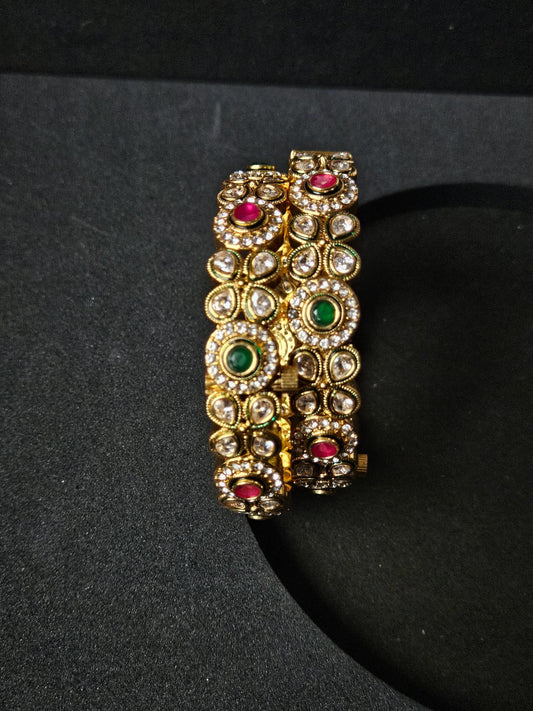 Royal Radiance – Ruby & Emerald Kundan Bangles
