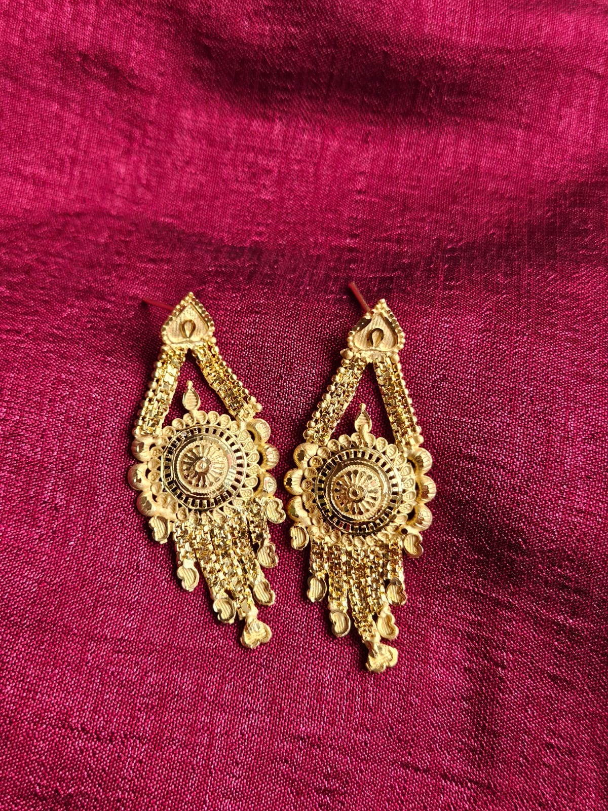 Golden Filigree Dangler Earrings