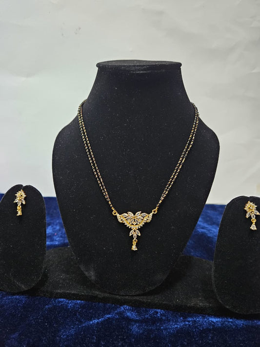 Elegant Modern Mangalsutra with Cubic Zirconia Set