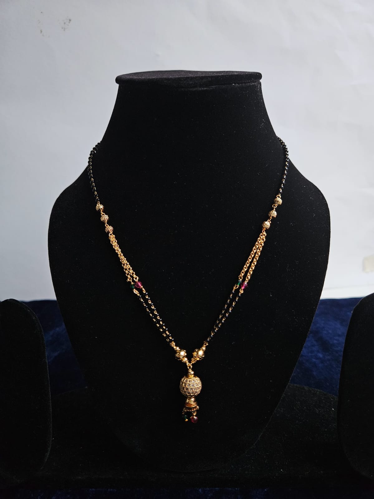 Modern Mangalsutra with Gold and Black Beads
