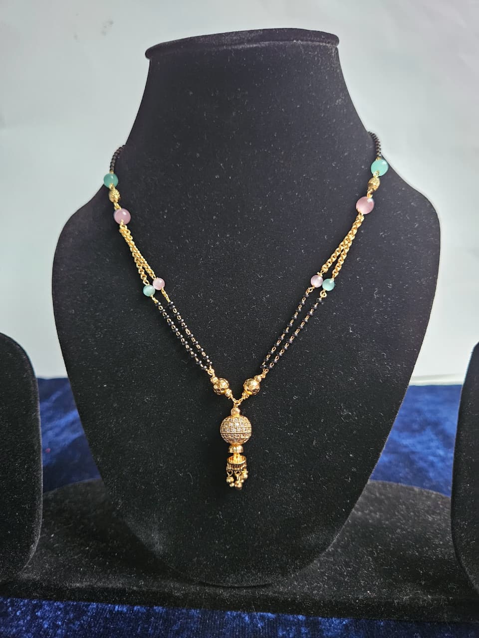 Modern Dual-Tone Mangalsutra with Gemstone Accents