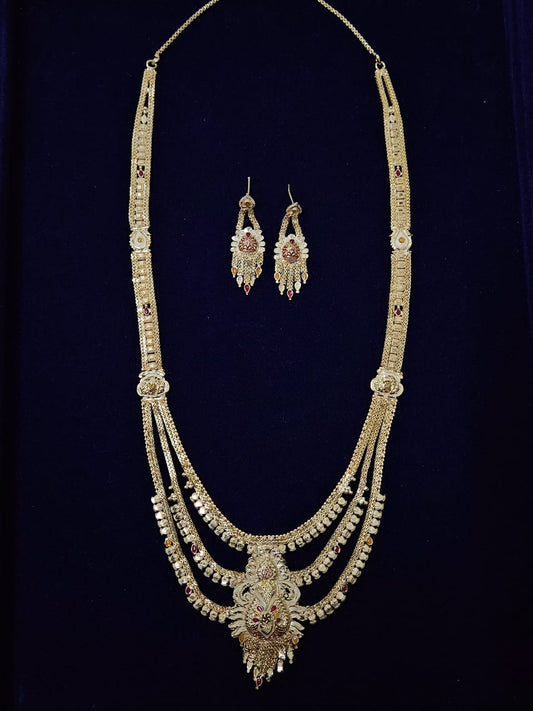Elegant Rani Haar with Earrings