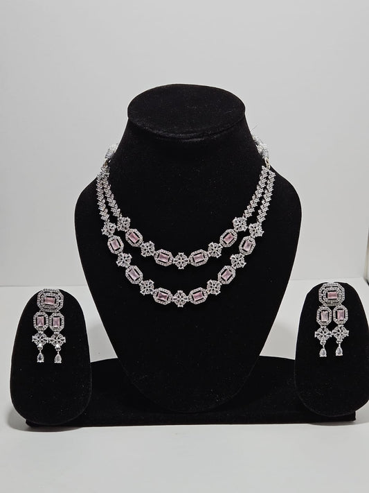 Blush Symphony – Dual-Tone Designer Necklace Set