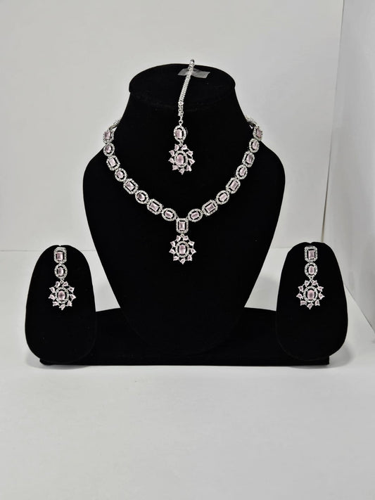 Celestial Bloom – Diamond Lotus Necklace Set