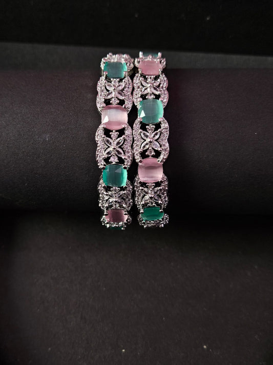 Radiant Blossom Dual-Tone Bangles