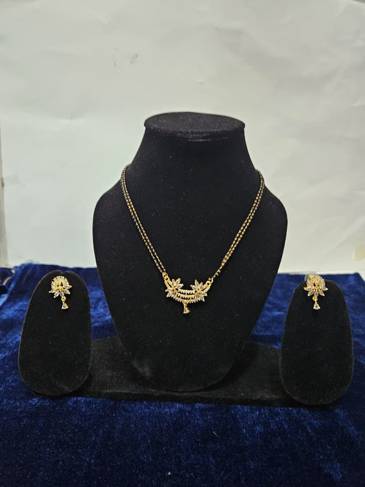 Elegant Modern Mangalsutra with Cubic Zirconia Set